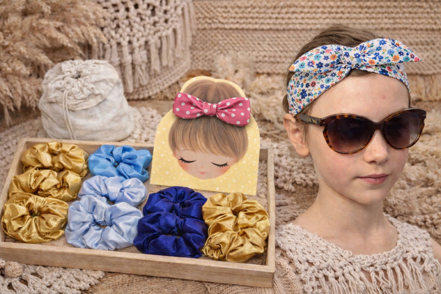 🎀 Collection d’accessoires cheveux – Chouchous, Bandeaux, Élastiques