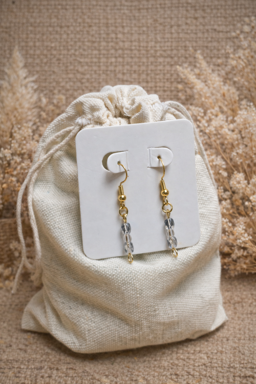 Boucles d’oreilles en perles facettées de verre doré