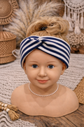 Bandeau turban - Rayures marinière bleu & blanc - Fait main
