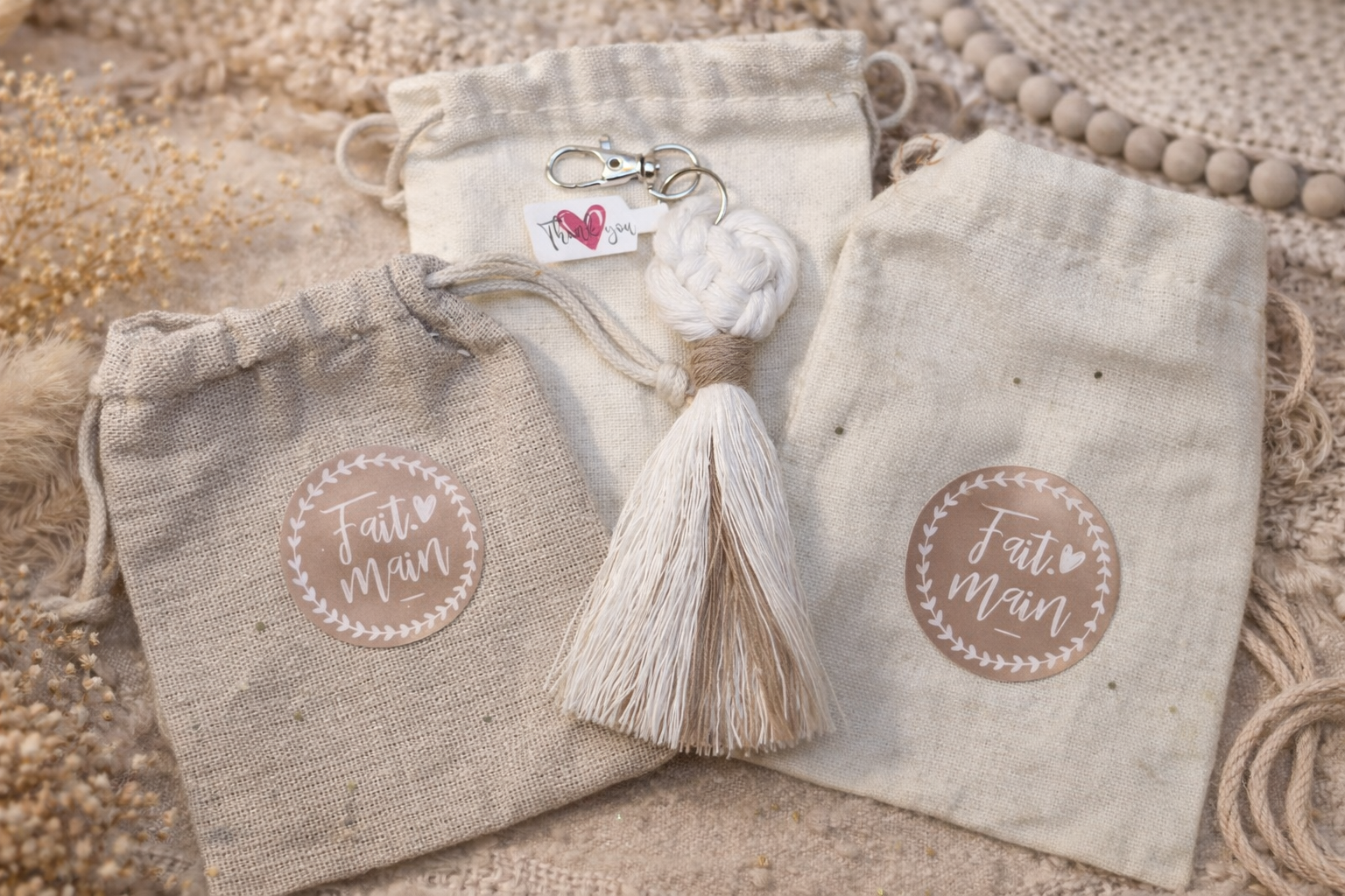 Porte-clés en macramé – Fait main
