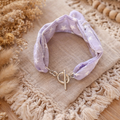 Bracelet tissu violet étoilé - Fait main