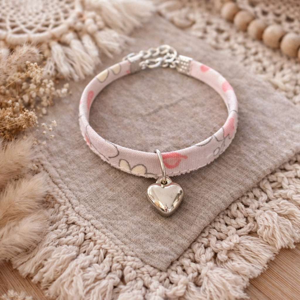 Bracelet tissu papillon – Fait main