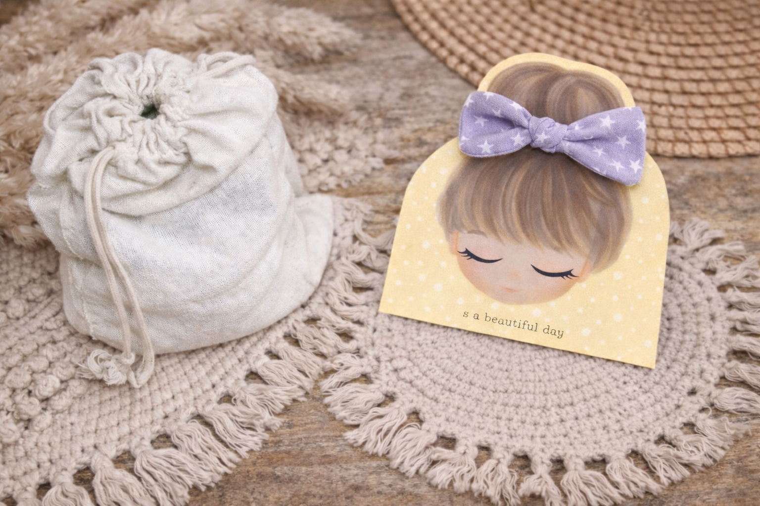 🎀 Élastique cheveux nœud en tissu  – Fait main