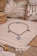 Bracelet chaîne argenté Étoile - Acier inoxydable - Fait main