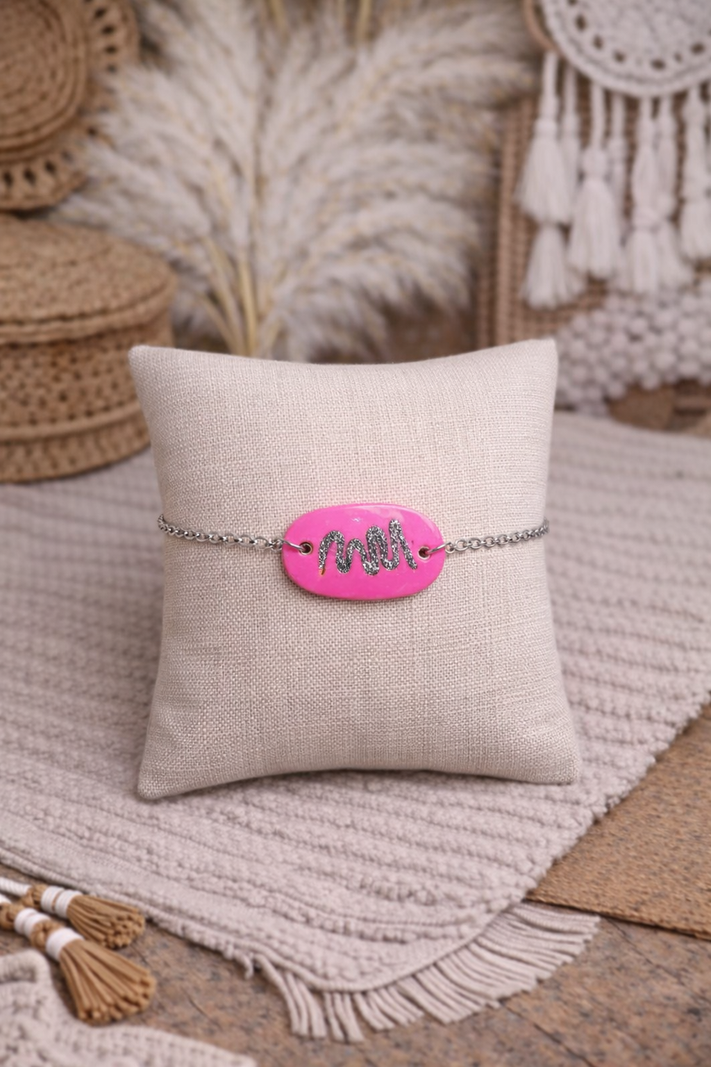 Bracelet “Mum” en pâte Fimo - Fait main