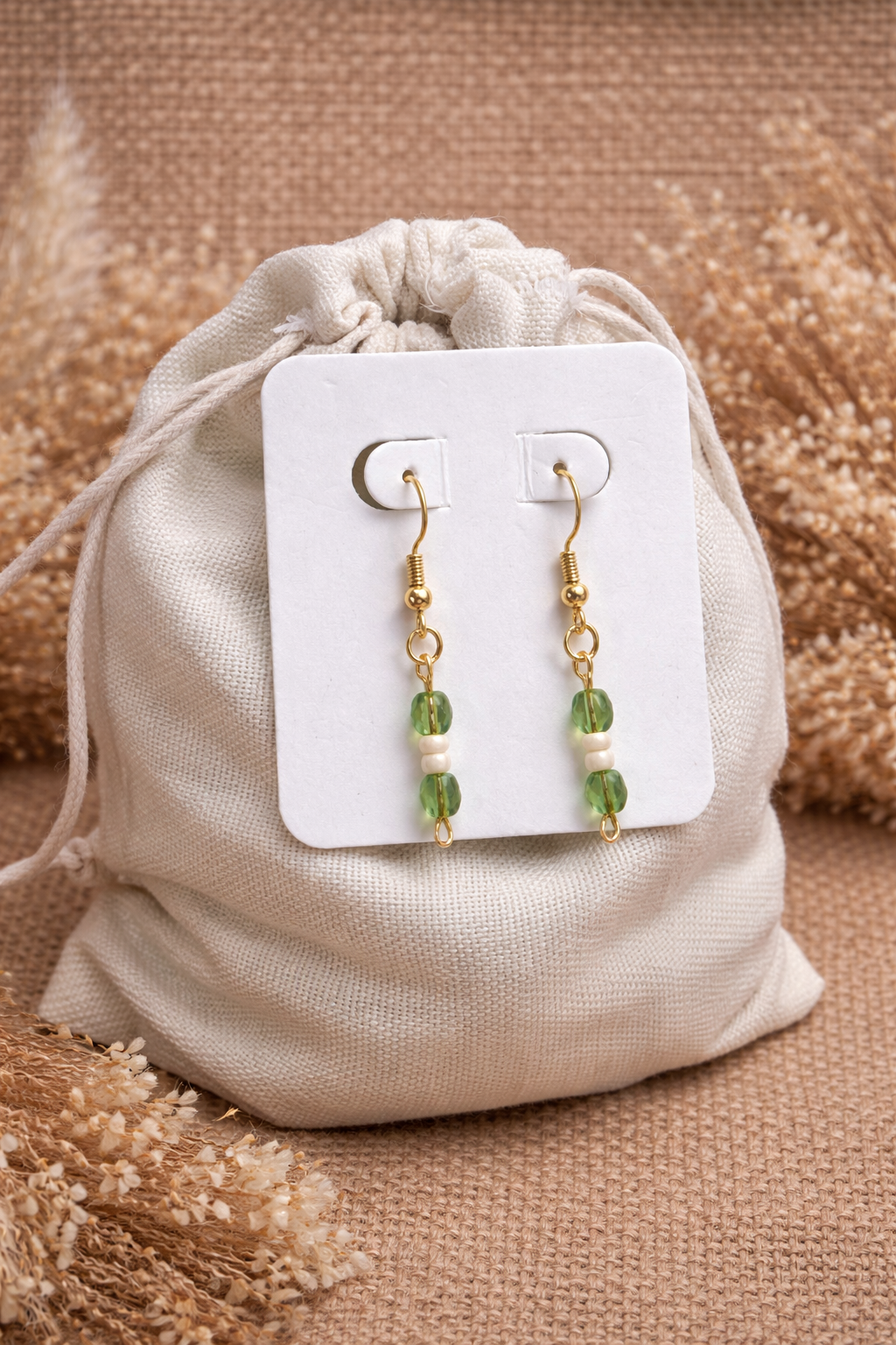 Boucles d’oreilles en perles facettées de verre doré