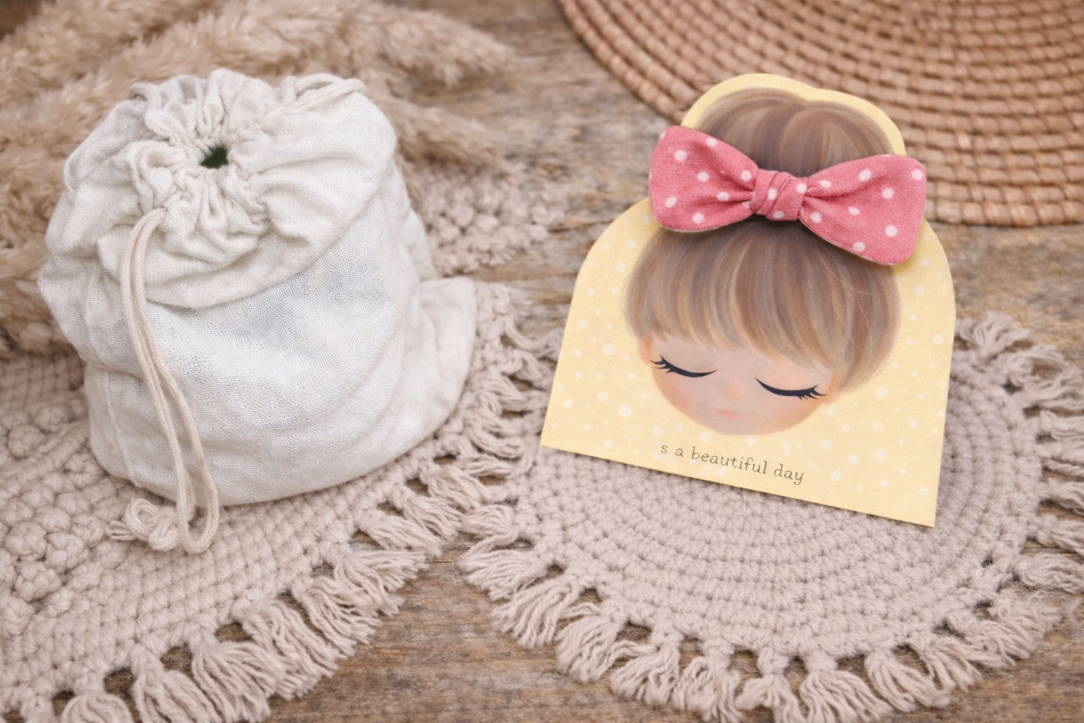 🎀 Élastique cheveux nœud en tissu  – Fait main