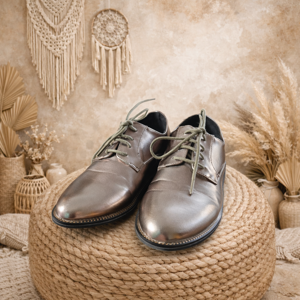 Derbies – Cuir métallisé (NEUF)