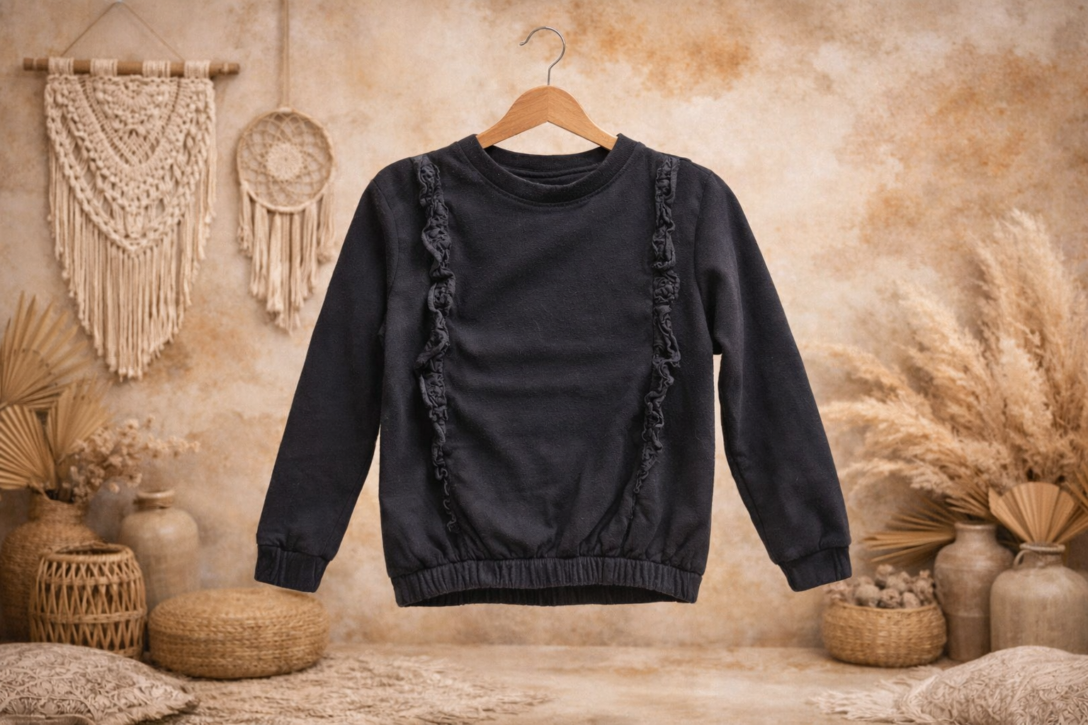 🩷 Sweat Enfant - Détails volants