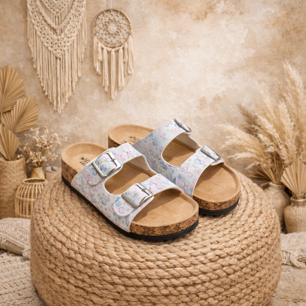 🩷 Sandales Enfant – Imprimé floral (NEUF)